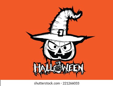 Halloween card with pumpkin