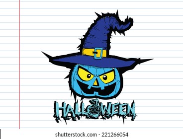 Halloween card with pumpkin