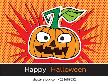 Halloween card with pumpkin