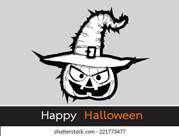Halloween card with pumpkin