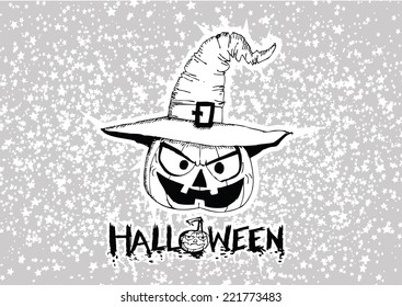 Halloween card with pumpkin