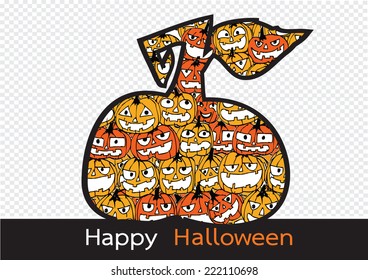 Halloween card with pumpkin