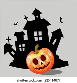 Halloween card with pumpkin