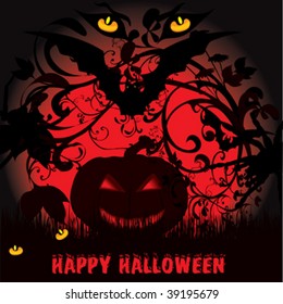 Halloween card with pumpkin