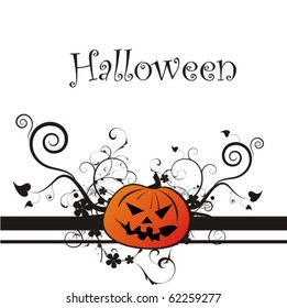 Halloween card with pumpkin