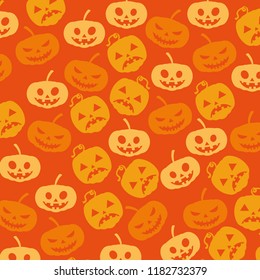 halloween card with pumpkin pattern background