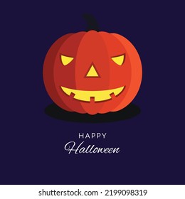 Halloween card with pumpkin. Vector illustration.