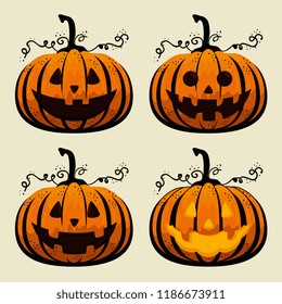 halloween card with pumpkins