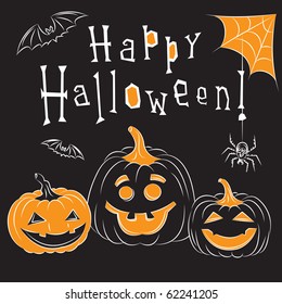 Halloween Card With Pumpkins