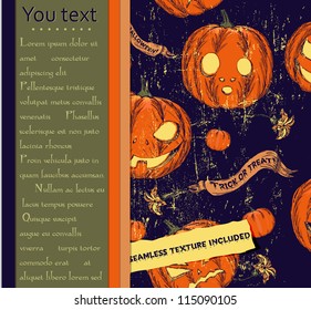 halloween card with seamless texture, vector illustration 10