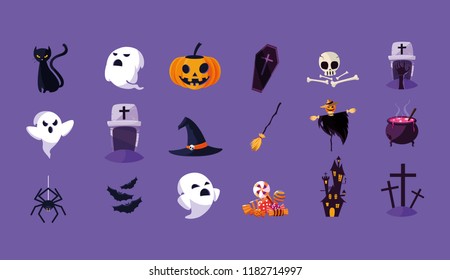 halloween card with set characters