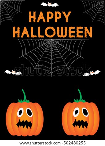 halloween card spiderweb pumpkins bats stock vector royalty free