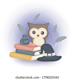 Halloween card with study magic.