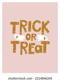 Halloween card. Template with handwritten inscription