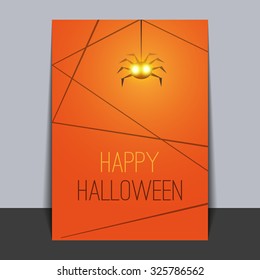 Halloween Card Template with Hanging Spider