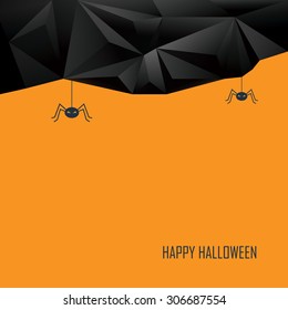 Halloween card template. Low poly design holiday vector background. Dark and ominous style. Eps10 vector illustration.