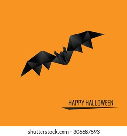 Halloween card template. Low poly design holiday vector background. Dark and ominous style. Eps10 vector illustration.