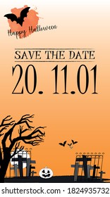 Plantilla de tarjeta de Halloween guardar el día