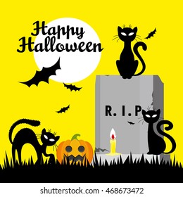halloween card. vector illustration