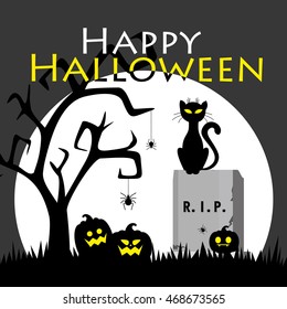 halloween card. vector illustration