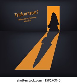 Halloween card vector illustration suitable for halloween party invitation or promotion, etc. with space for text