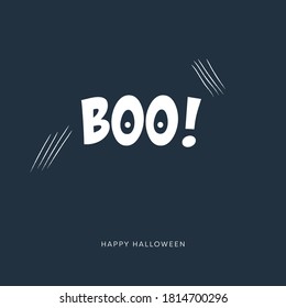 Plantilla vectorial de tarjeta de Halloween con marcas de arañazos aterradoras y tipografía creativa. Invitación de fiesta de vacaciones. Ilustración Eps10.