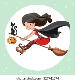Halloween card/ Halloween Witch