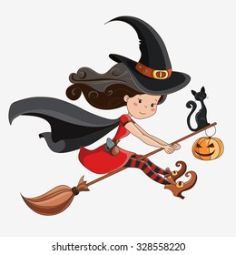 Halloween card/ Halloween Witch