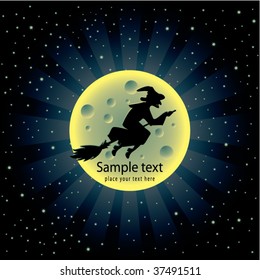 Halloween card with witch