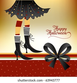 Halloween card with witch