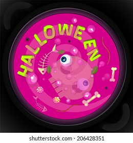 Halloween card with witch's potion