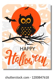 Halloween card.Invitation Card.Vector illustration.