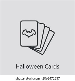 halloween cards icon vector icon.Editable stroke.linear style sign for use web design and mobile apps,logo.Symbol illustration.Pixel vector graphics - Vector
