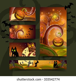 Halloween cards set