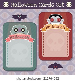 Halloween cards. Vector set.