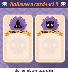 Halloween cards. Vector set 5.