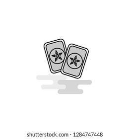 Halloween cards  Web Icon. Flat Line Filled Gray Icon Vector