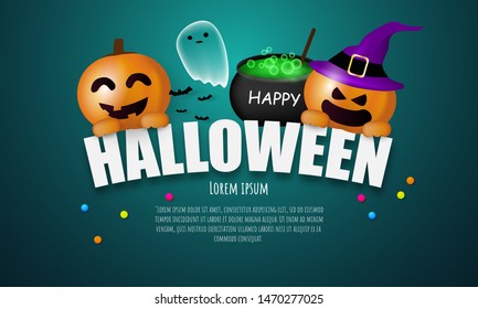 Halloween Carnival Background, concept design Party, Celebration Vector illustration.
