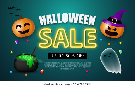 Halloween Carnival Background, concept design Party,