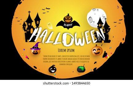 Halloween Carnival Background, concept design Party,