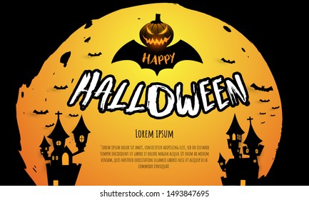 Halloween Carnival Background, concept design Party,