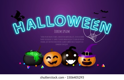 Halloween Carnival Background, concept design Party, Celebration Vector illustration.