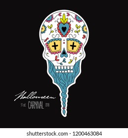 HALLOWEEN CARNIVAL SKULL.
. HALLOWEEN SKULL
. MEXICAN SKULL. HALLOWEEN INVITAION.