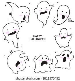 Halloween cartoon art Party poster. Carnival Background concept design