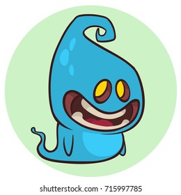Halloween cartoon baby ghost character isolated on white background. Vector illustration of a cute genie
