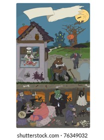 Halloween cartoon background