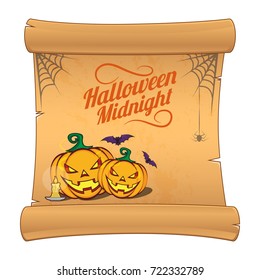 Halloween cartoon background. All Hallows Night holiday design. Vector illustration.