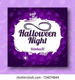 Halloween cartoon background. All Hallows Night holiday design. Vector illustration.