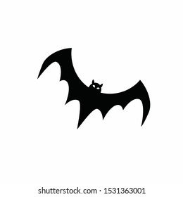 Halloween cartoon black bat icon