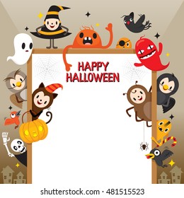 Halloween Cartoon Character On Frame, Mystery, Holiday, Trick or Treat, Culture, Disguise, October, Character, Fantasy, Night Party